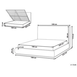 Beliani Ottoman Bed Fabric Campagne 180 X 200 Cm (Eu Super King) Light Beige - thumbnail 3