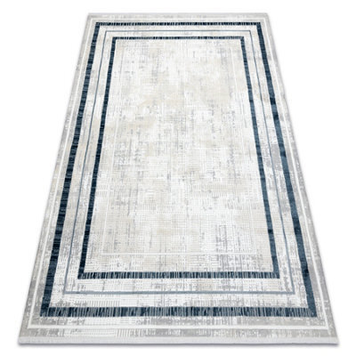 RugsX Modern Carpet Duke 51523 Cream / Blue - Frame, Structured, Very Soft, 80X150 Cm - image 1