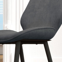 Homcom Dining Chairs Set Of 2 Upholstered Kitchen Chairs W/ Metal Legs Grey - thumbnail 8