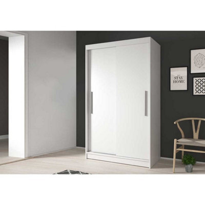 Arte Elegant Neomi 4 White Sliding Door Wardrobe W1200mm H2000mm D610mm With Six Compartments - image 1