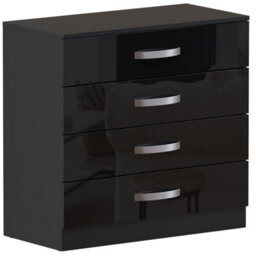 Lassic Vida Designs Hulio Black High Gloss 4 Drawer Chest (H)720mm (W)750mm (D)360mm - thumbnail 7