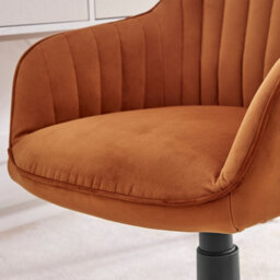 Furniturebox Uk Booker Orange Velvet Office Chair - thumbnail 5