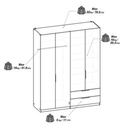 FurniComp LTD Furnicomp Chicago 4 Door 2 Drawer 160Cm Oak Effect Space Saving Mirrored Wardrobe - thumbnail 8