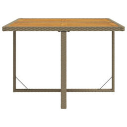 Walplus Garden Table Beige 109X107X74 Cm Poly Rattan&solid Wood Acacia - thumbnail 5