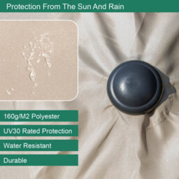 Gardenkraft 14630 2.7M Beige Outdoor Garden Parasol - thumbnail 5