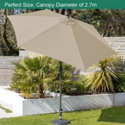 Gardenkraft 14630 2.7M Beige Outdoor Garden Parasol - thumbnail 6
