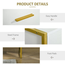 Wyld Haus Niva Set Of 2 White And Gold Modern Bedside Tables With Drawer And Shelf 45 X 40 X 60 Cm - thumbnail 6