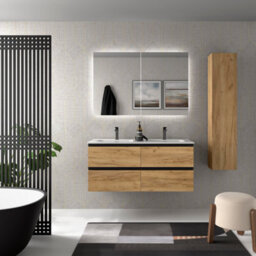 Cygnus bath Bequia Metal Vanity Unit 120Cm Oak Basin Ceramic