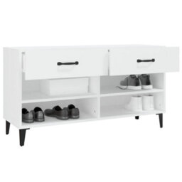 Berkfield Elegant Shoe Cabinet White 102X35X55 Cm Engineered Wood - thumbnail 5
