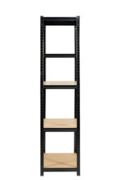 Rhino Racking 4 Bays - 180 X 90 X 45Cm - Black - 5 Tier Boltless Heavy Duty Garage Shelving Unit - 1000Kg Load Weight - thumbnail 2