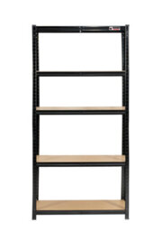 Rhino Racking 4 Bays - 180 X 90 X 45Cm - Black - 5 Tier Boltless Heavy Duty Garage Shelving Unit - 1000Kg Load Weight