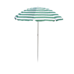 Samuel Alexander 1.8M Lightweight Portable Green & White Striped Garden Beach Parasol Umbrella - thumbnail 9