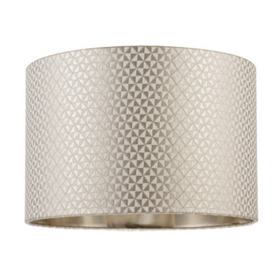 Happy Homewares Modern Light Shimmer Taupe Drum Shade With Inner Champagne Gold Lining - image 1