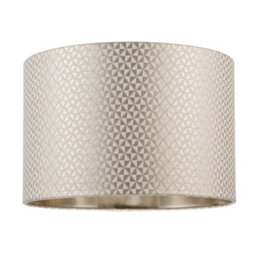 Happy Homewares Modern Light Shimmer Taupe Drum Shade With Inner Champagne Gold Lining - thumbnail 1