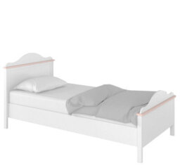 Arte Elegant Pink & White Matt Luna Single Bed Frame With Mattress - Compact 1040mm X 1000mm X 2090mm With Optional Storage Drawer - thumbnail 1