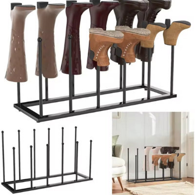 6 Pair Welly Boot Rack Steel Free Standing Wellington Shoe Holder Indoor Outdoor - image 1