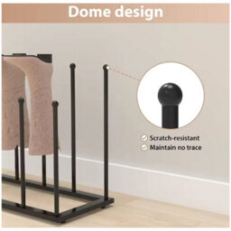 6 Pair Welly Boot Rack Steel Free Standing Wellington Shoe Holder Indoor Outdoor - thumbnail 5