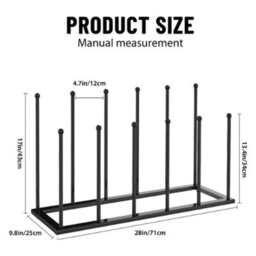 6 Pair Welly Boot Rack Steel Free Standing Wellington Shoe Holder Indoor Outdoor - thumbnail 2