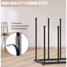 6 Pair Welly Boot Rack Steel Free Standing Wellington Shoe Holder Indoor Outdoor - thumbnail 4