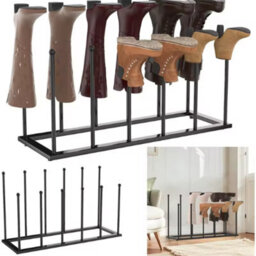 6 Pair Welly Boot Rack Steel Free Standing Wellington Shoe Holder Indoor Outdoor - thumbnail 1