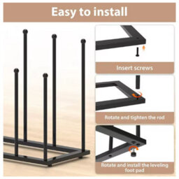 6 Pair Welly Boot Rack Steel Free Standing Wellington Shoe Holder Indoor Outdoor - thumbnail 3