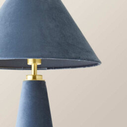 Valuelights Martha Denim Blue Conical Lamp Shade Velvet Full Fabric Table Lamp - thumbnail 4