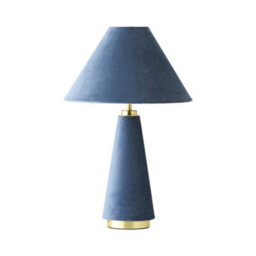 Valuelights Martha Denim Blue Conical Lamp Shade Velvet Full Fabric Table Lamp - thumbnail 6