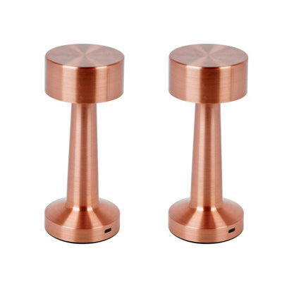 Urbn-Living Urbnliving Rechargeable Led Touch Table Lamp With Usb Charging - Copper Set Of 2 - image 1
