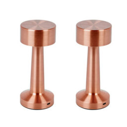 Urbn-Living Urbnliving Rechargeable Led Touch Table Lamp With Usb Charging - Copper Set Of 2