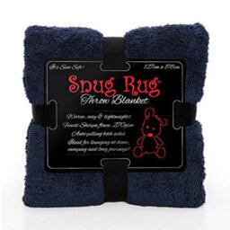 Snug Rug Blanket Luxury Sherpa Fleece Sofa Tv Throw Gift Blankets 127X178Cm - Navy - thumbnail 8