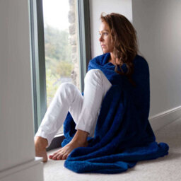 Snug Rug Blanket Luxury Sherpa Fleece Sofa Tv Throw Gift Blankets 127X178Cm - Navy - thumbnail 2
