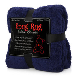 Snug Rug Blanket Luxury Sherpa Fleece Sofa Tv Throw Gift Blankets 127X178Cm - Navy - thumbnail 1