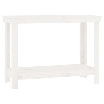 Berkfield Rustic Work Bench White 110X50X80 Cm Solid Wood Pine - image 1