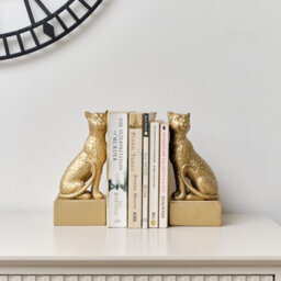 Melody Maison Gold Sitting Leopard Bookends - 20Cm