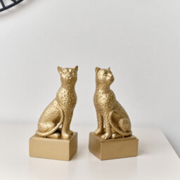 Melody Maison Gold Sitting Leopard Bookends - 20Cm - thumbnail 3