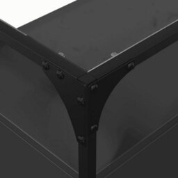 Berkfield Sideboard With Glass Top Black 98X35X81 Cm Engineered Wood - thumbnail 7