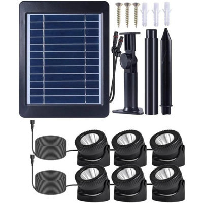 6 In 1 Colourful Led Solar Light Rgb Changing Submersible Lamp Underwater Garden Pool Pond Lights - image 1