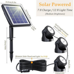 6 In 1 Colourful Led Solar Light Rgb Changing Submersible Lamp Underwater Garden Pool Pond Lights - thumbnail 2