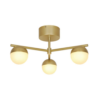 Nordlux Contina Metal Ceiling Light Hand Blown Glass Brass,mains - image 1