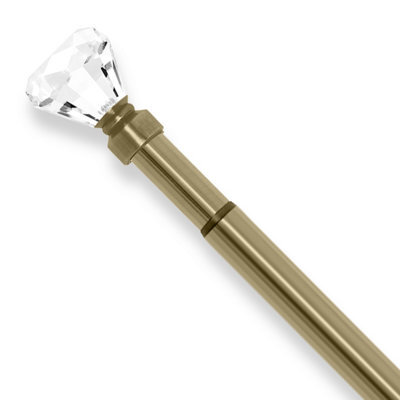 Aspire Homeware Sapphire Metal Curtain Pole With Crystal Finials Extendable Rod 160-300 Cm (Antique Brass) - image 1