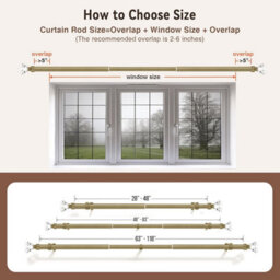 Aspire Homeware Sapphire Metal Curtain Pole With Crystal Finials Extendable Rod 160-300 Cm (Antique Brass) - thumbnail 5