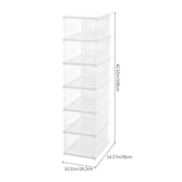 Thehotsale 6-Tier Foldable Angel White Shoes Box Plastic Shoes Box Assembly Required - thumbnail 9