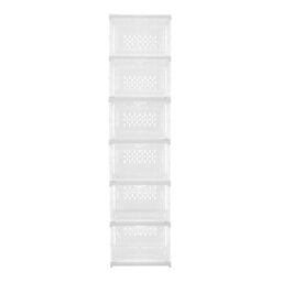 Thehotsale 6-Tier Foldable Angel White Shoes Box Plastic Shoes Box Assembly Required - thumbnail 5