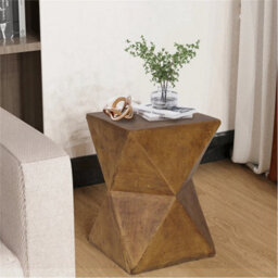 Geometric Concrete-Look Side Table For Outdoor - thumbnail 5