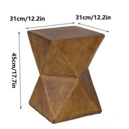 Geometric Concrete-Look Side Table For Outdoor - thumbnail 2