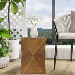 Geometric Concrete-Look Side Table For Outdoor - thumbnail 4