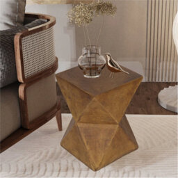 Geometric Concrete-Look Side Table For Outdoor - thumbnail 3