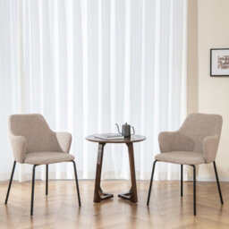 Costway Modern Dining Chairs Set Of 2 Upholstered Accent Chairs With Armrest - thumbnail 8
