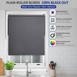 Lister Cartwright Blackout Plain Roller Blinds Windows Blind Child Safety Included (Beige, 60 Cm Width X 160 Cm Drop) - thumbnail 7