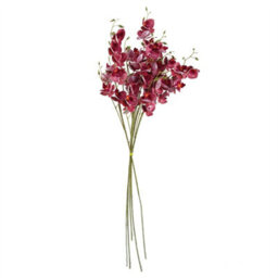 Leaf Pack Of 6 X 80Cm Dark Pink Artificial Mini Orchid Stem - thumbnail 3
